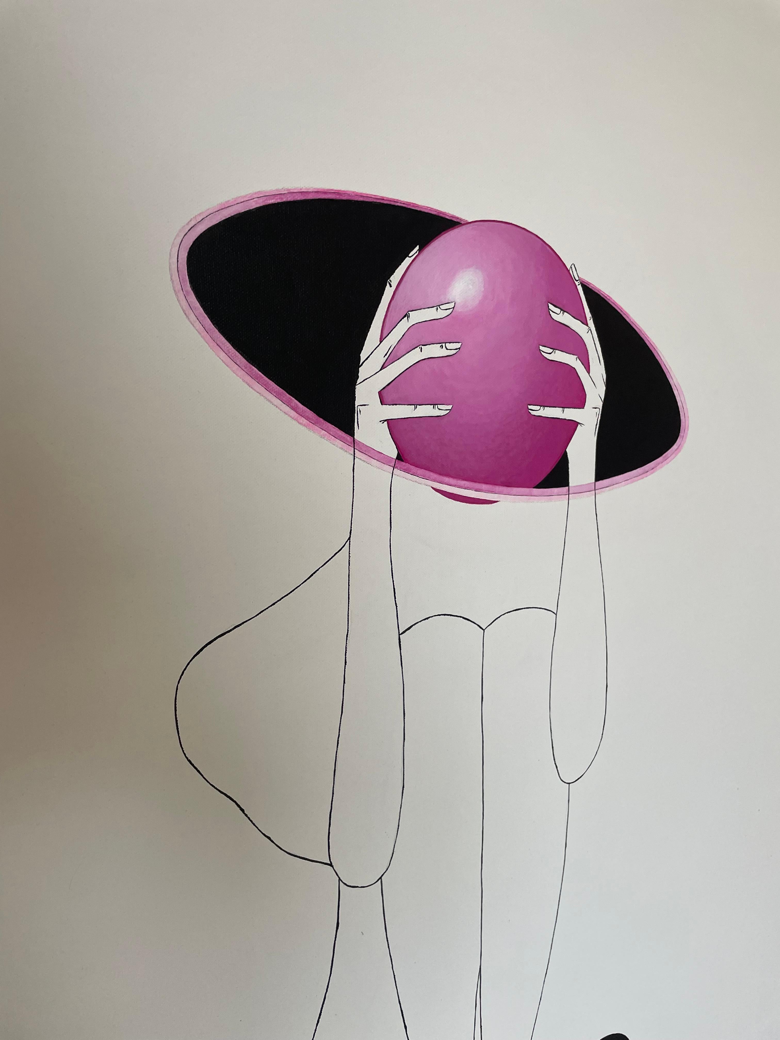Deep inside Pink Planet - arte astratta, acrilico, 2023. Quadri di design d'interni. L'opera è stata realizzata con acrilico su tela di dimensioni 48x36