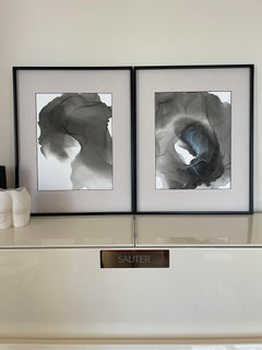 Dragon - abstraction art, made in gray, black  colors