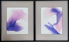 Brezza della sera - opera d'arte d'astrazione, realizzata in grigio e blu navy