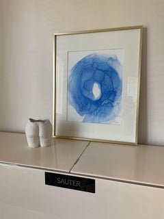 Azul océano - pintura abstracta, realizada en color azul