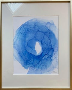 Ocean blue - abstract painting, made in blue color