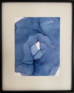 Unknown - abstract painting, made in blue color