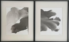Untitled - abstraction art, made in gray, black colors