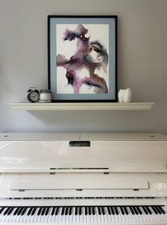 Untitled-abstraction art, made in purple, pink, grey, brown, blue color