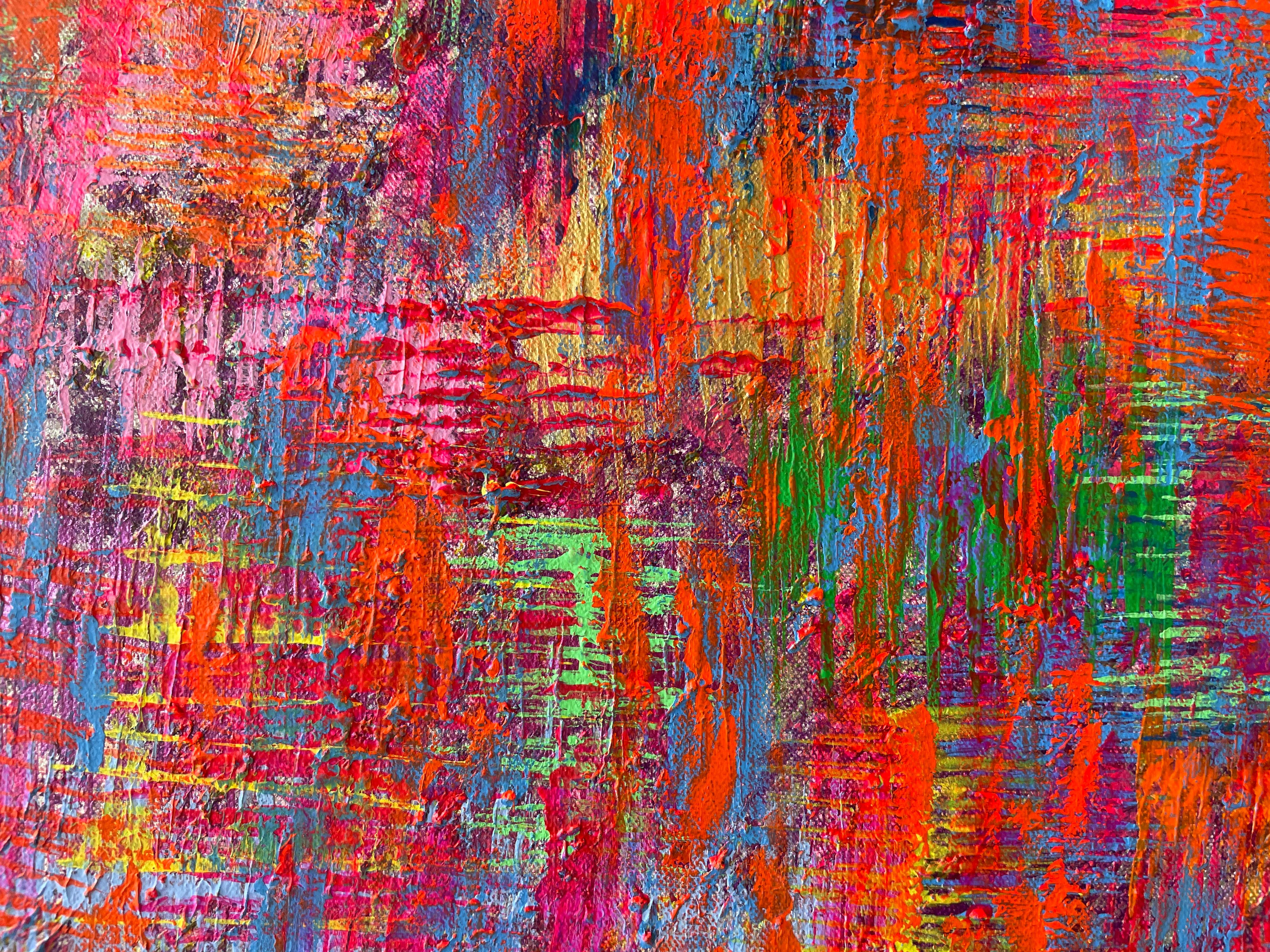 Abstract colors in pink - Abstract Expressionist Painting by Mila Conde