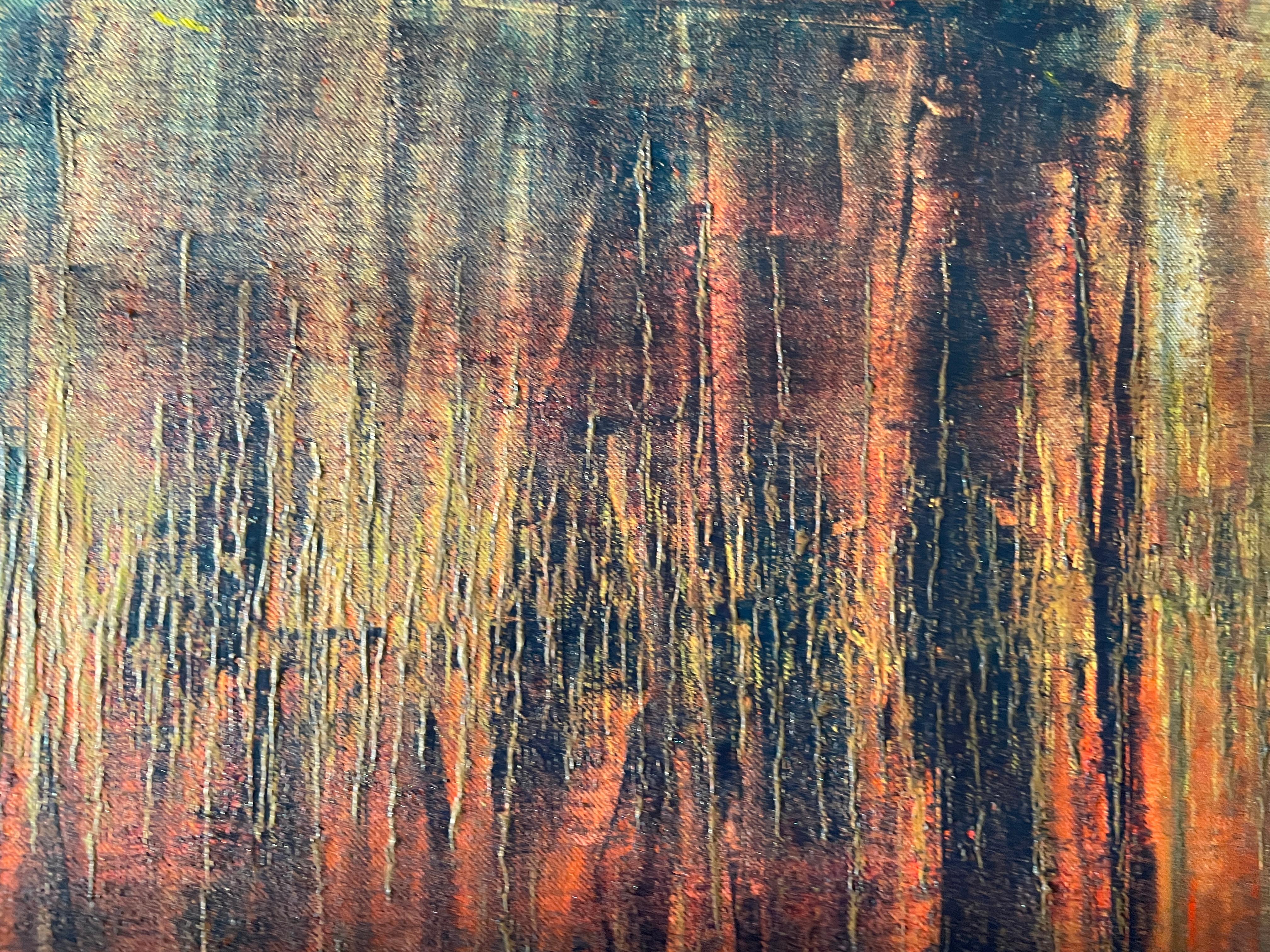 Abstrakte Strahlkraft (Grau), Interior Painting, von Mila Conde
