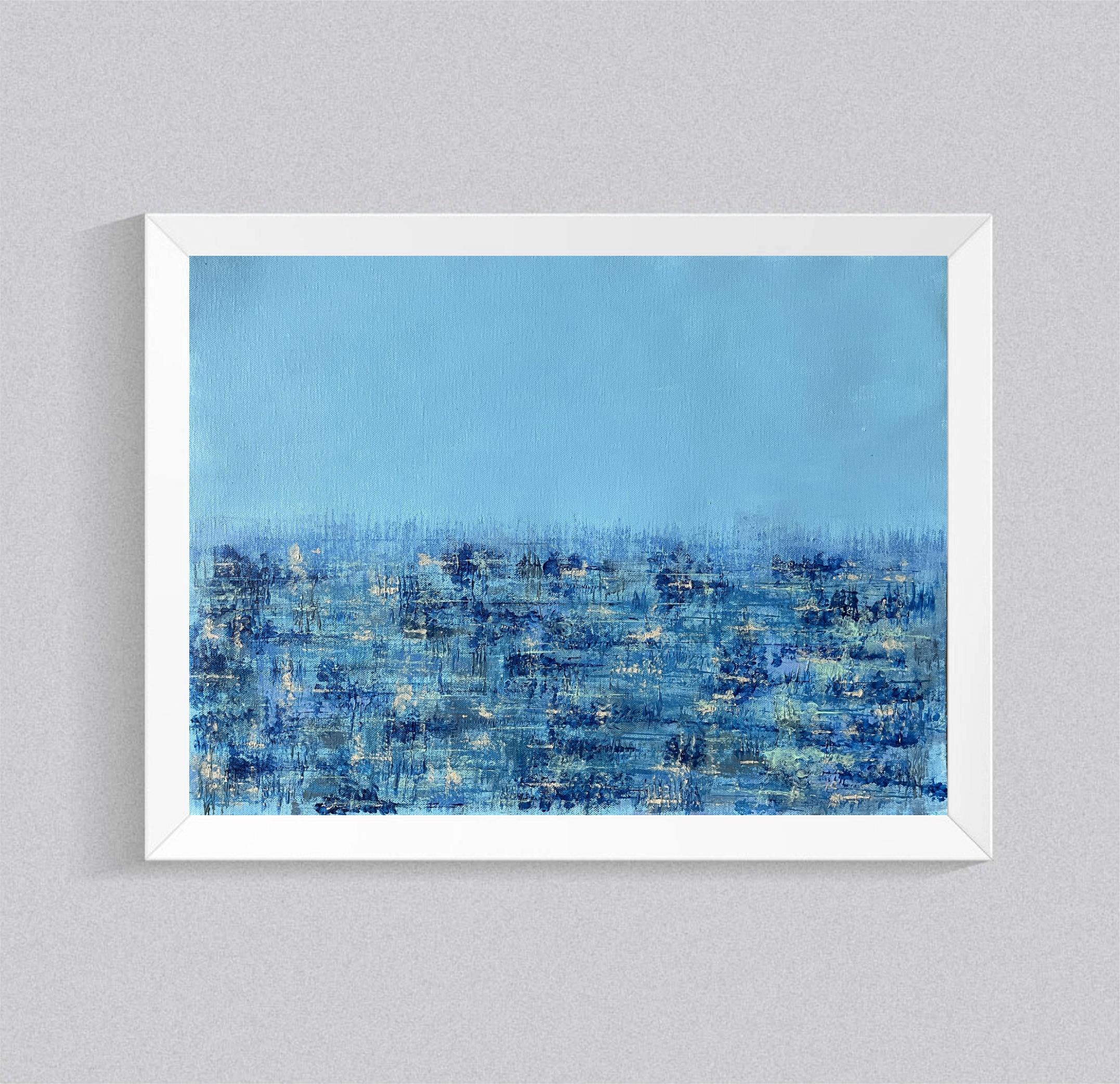 Mila Conde Abstract Painting - Serenely Deep Blue