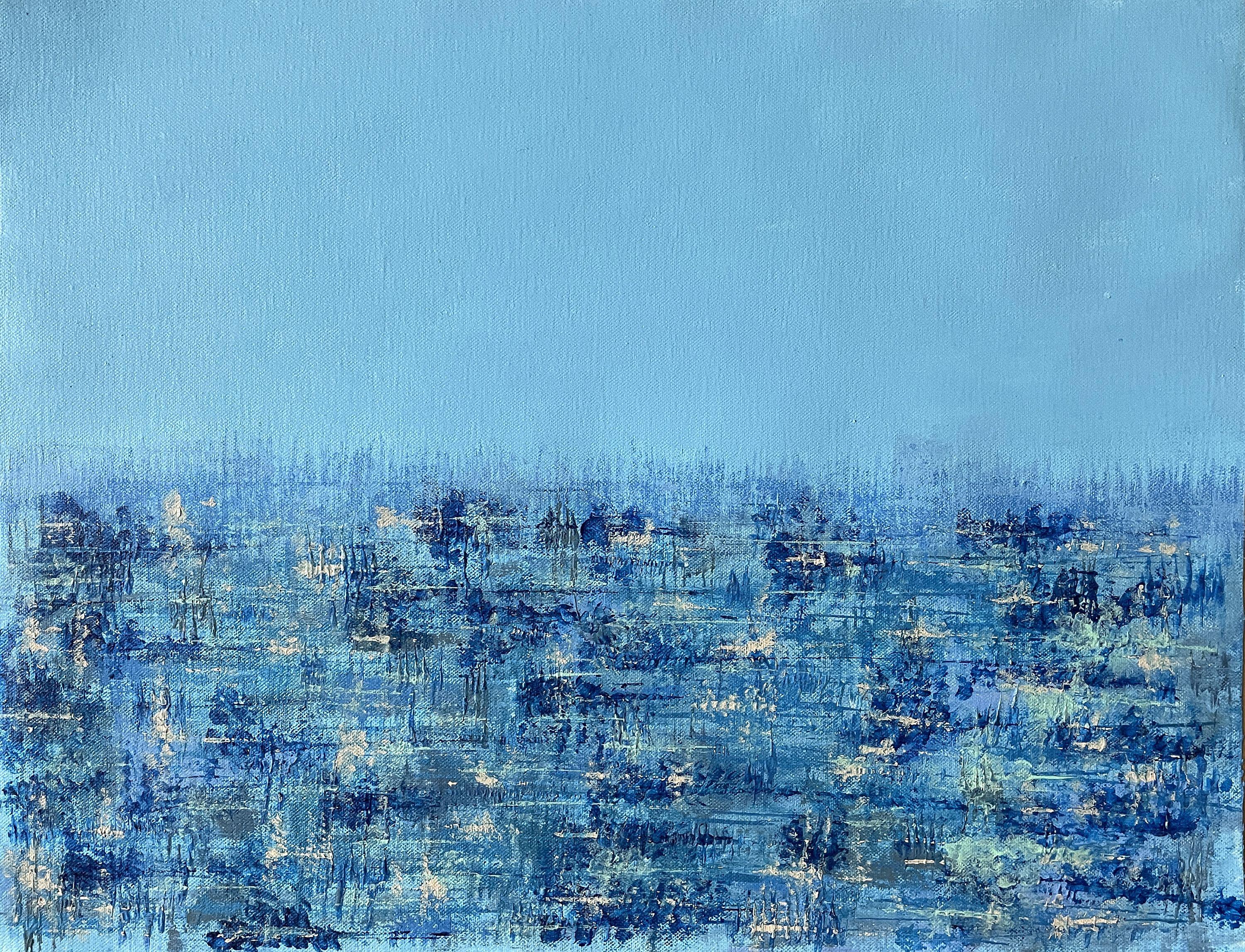 Serenely Deep Blue - Painting by Mila Conde