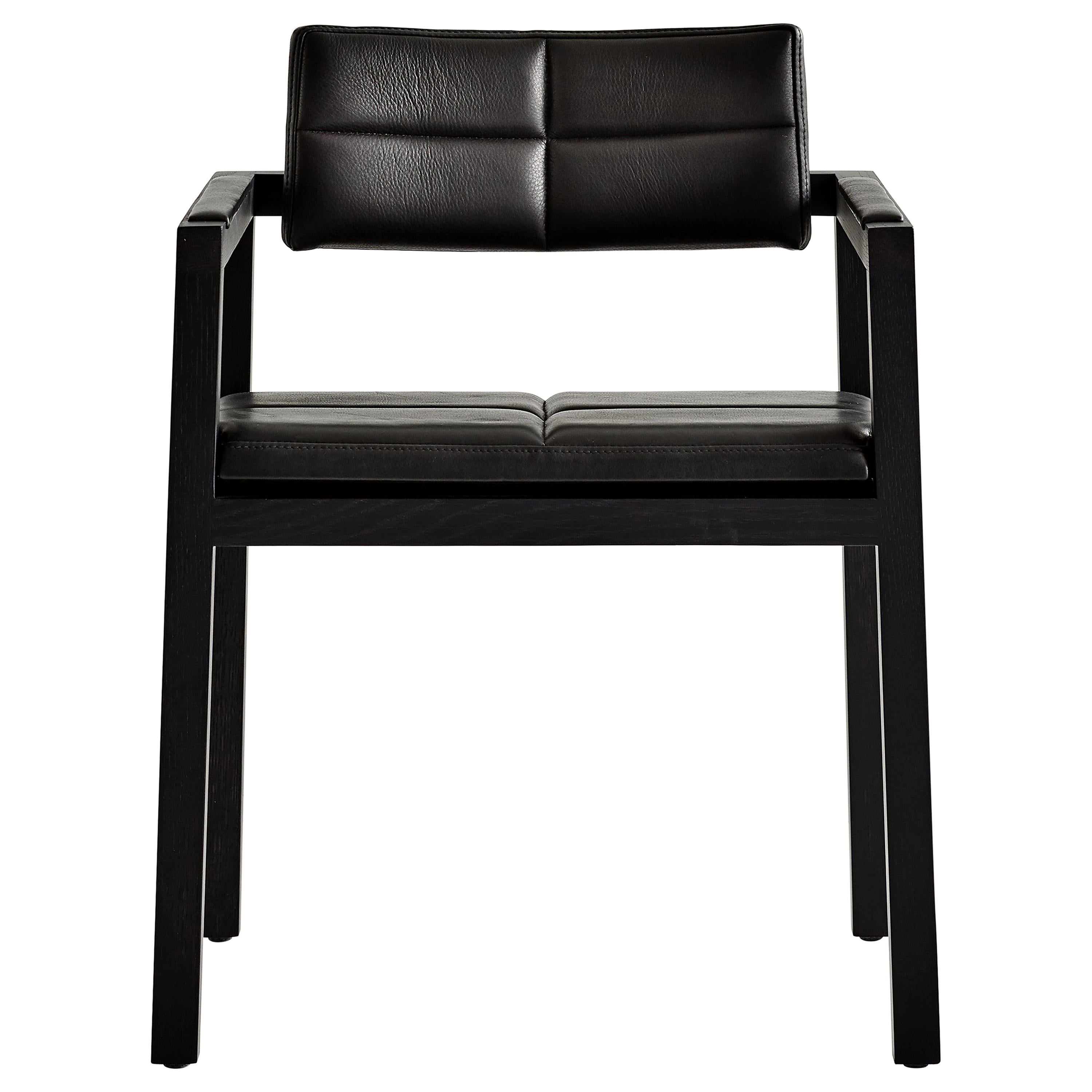 Mila Contemporary Armchair in Oakwood and Leather