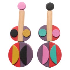 Mila Painted Wood Dangle Earrings