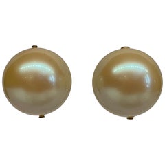 Vintage Mila Schon 1980s Large Faux Pearl Earrings