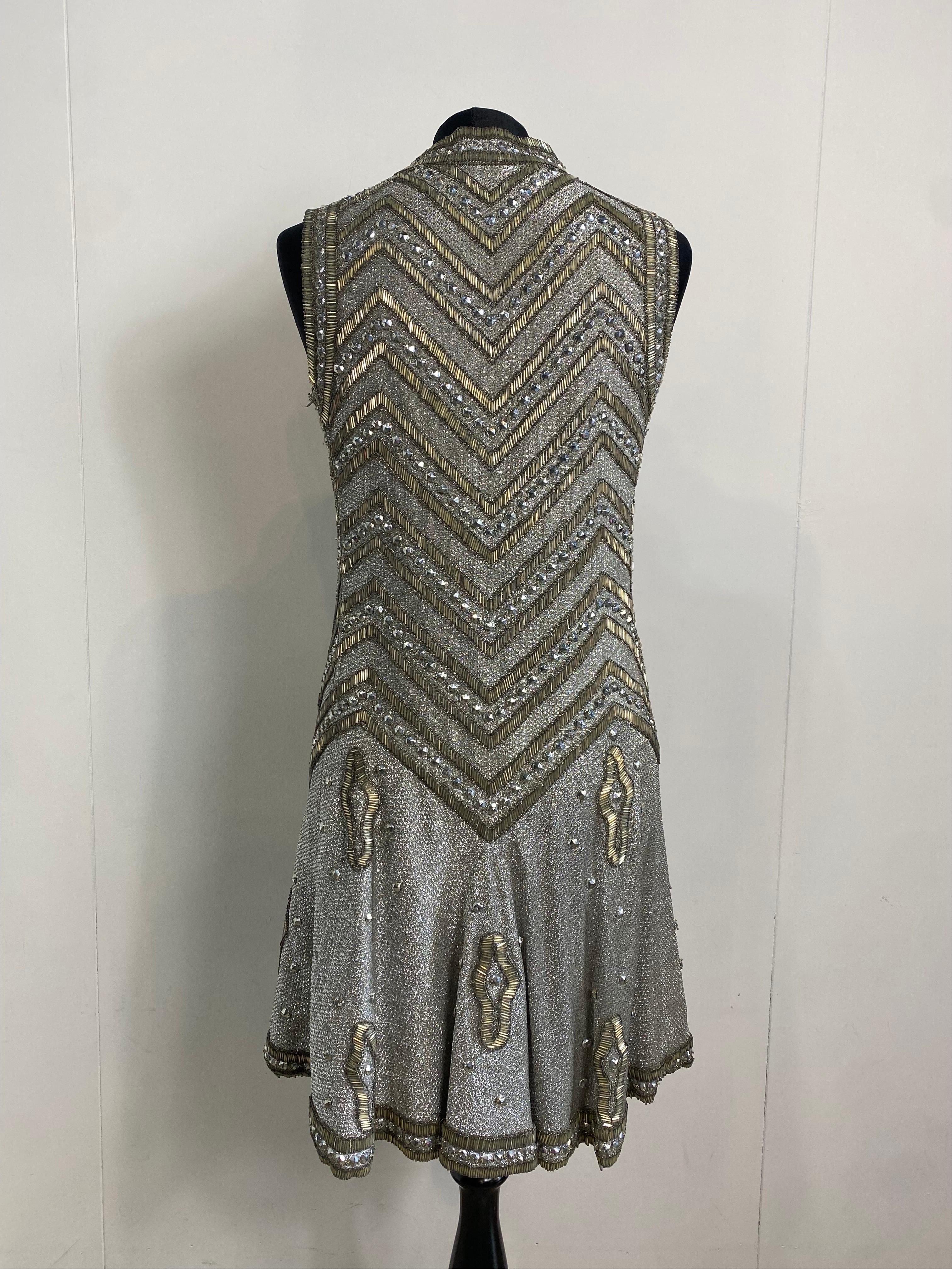 Women's or Men's Mila Schon 60s vintage jewelry paillettes mini Dress For Sale