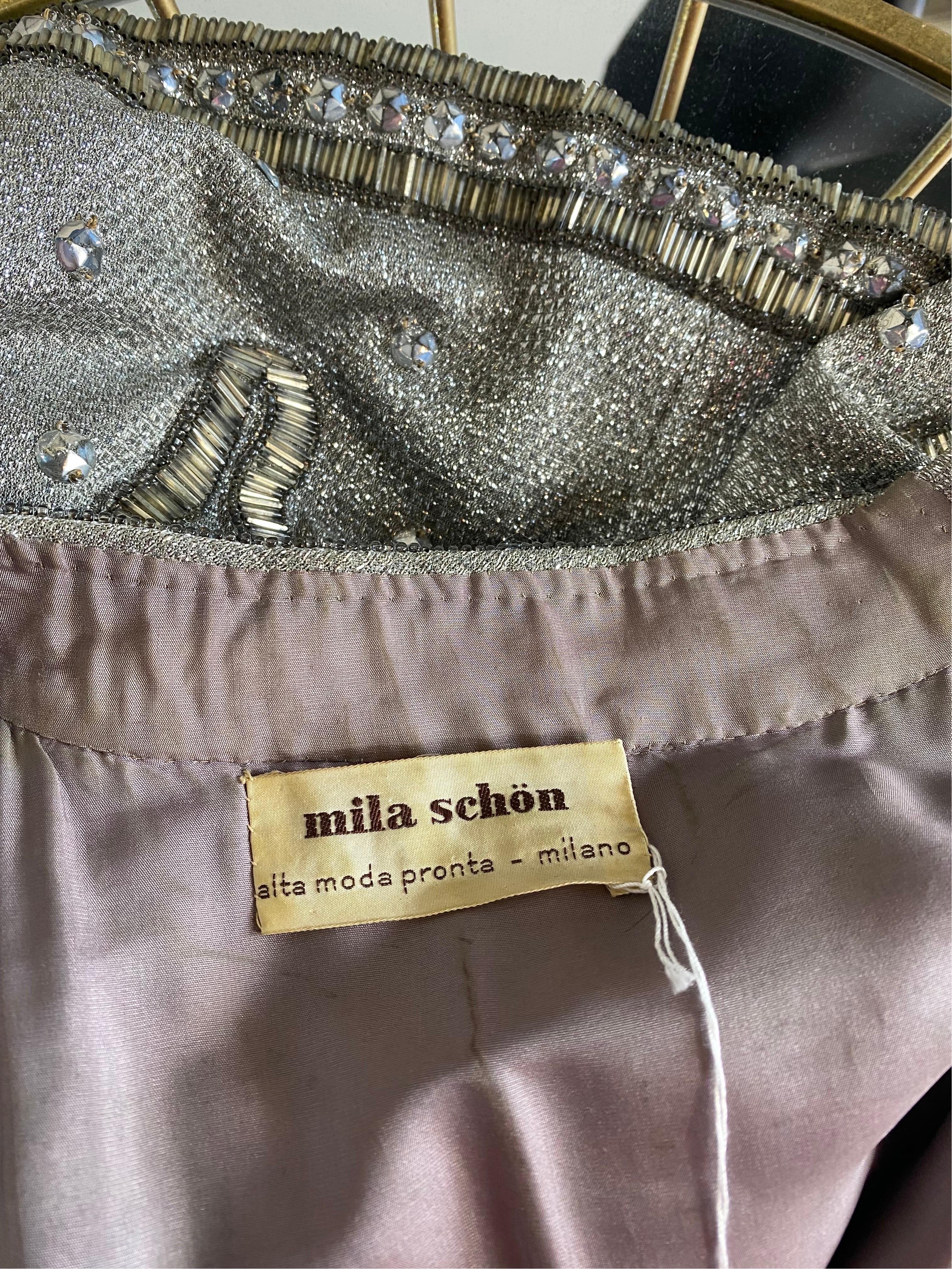 Mila Schon 60s vintage jewelry paillettes mini Dress For Sale 3