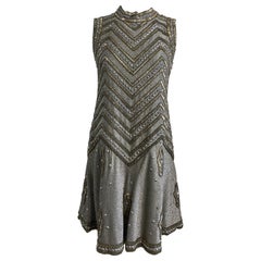 Mila Schon mini-robe vintage avec paillettes de bijoux des années 60