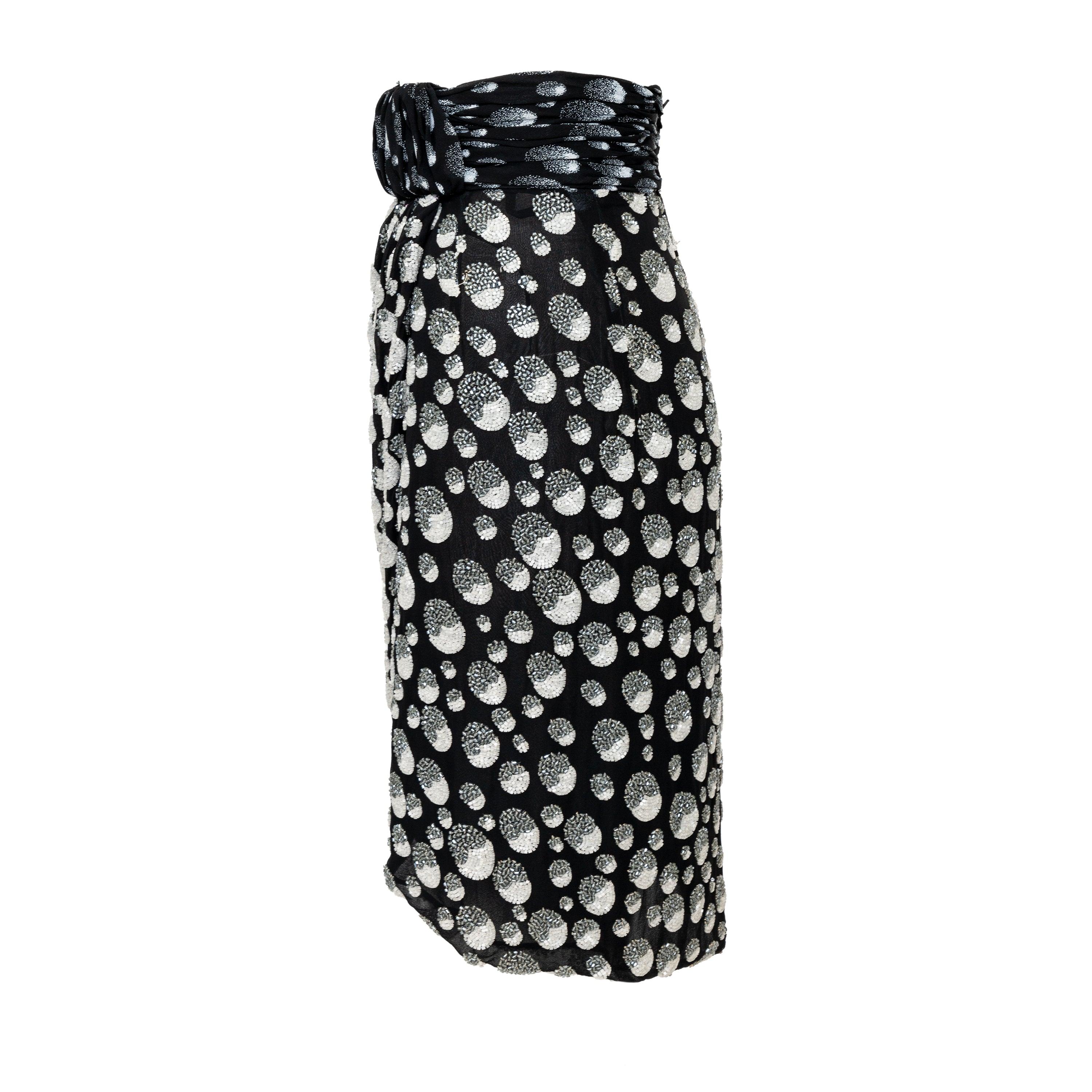 Black Mila Schön Beaded Skirt - '90s For Sale