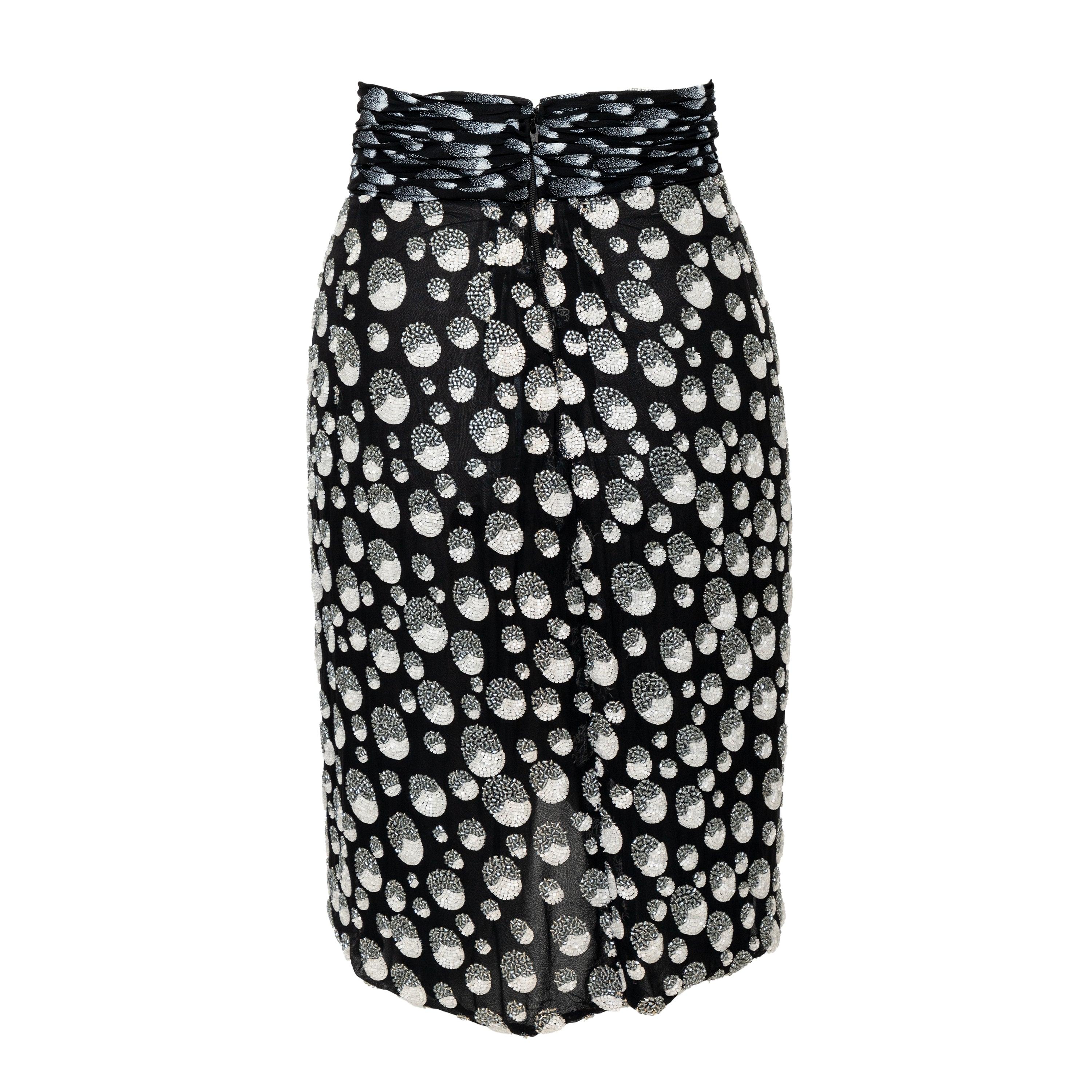 Mila Schön Beaded Skirt - '90s In Excellent Condition For Sale In Milano, IT