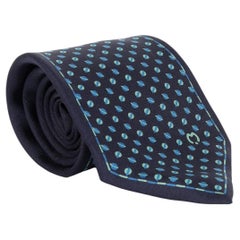 Cravate vintage en soie bleue de Mila Schon 90s