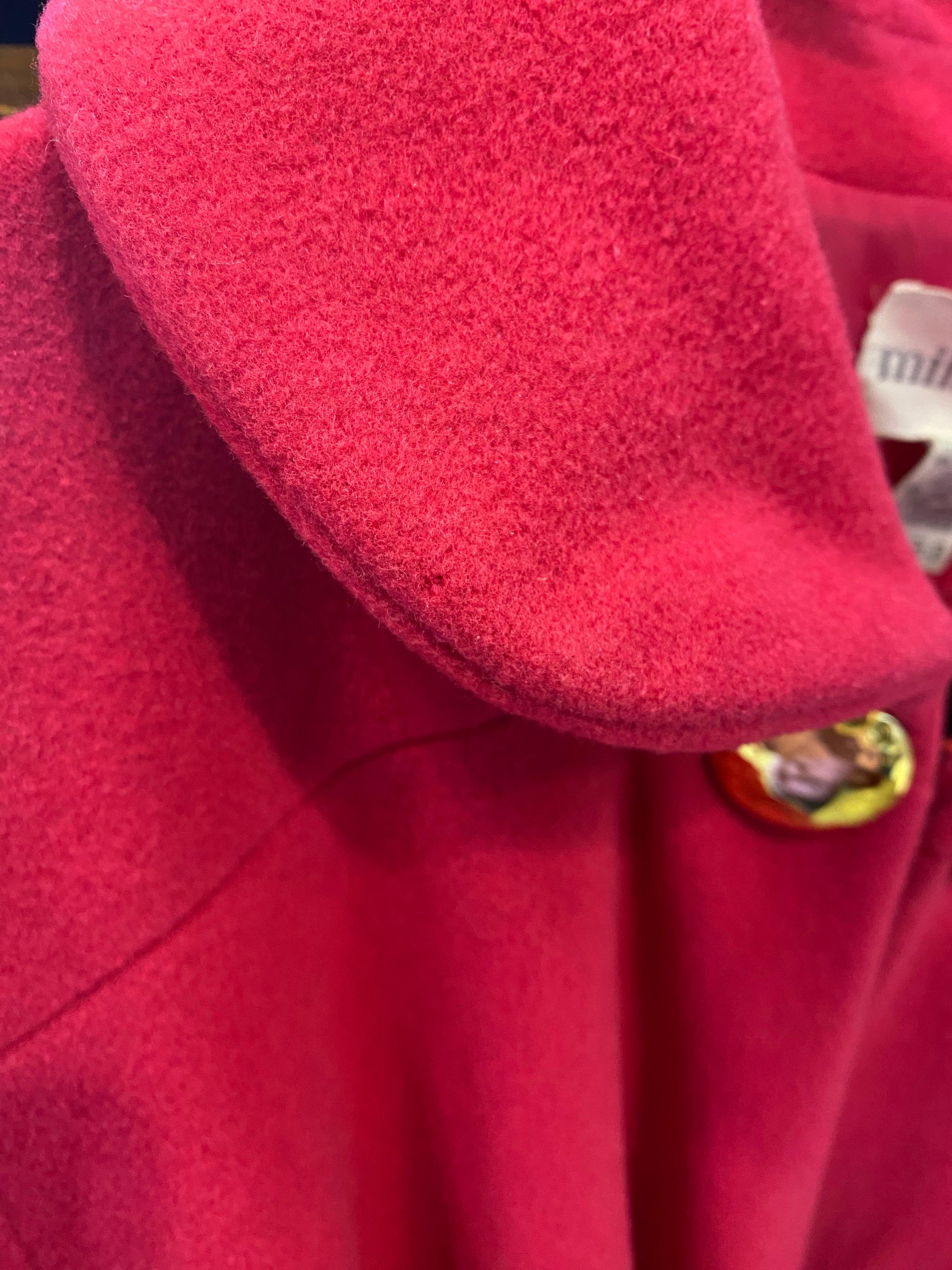 Mila Schon cashmere fuchsia vintage coat For Sale 1