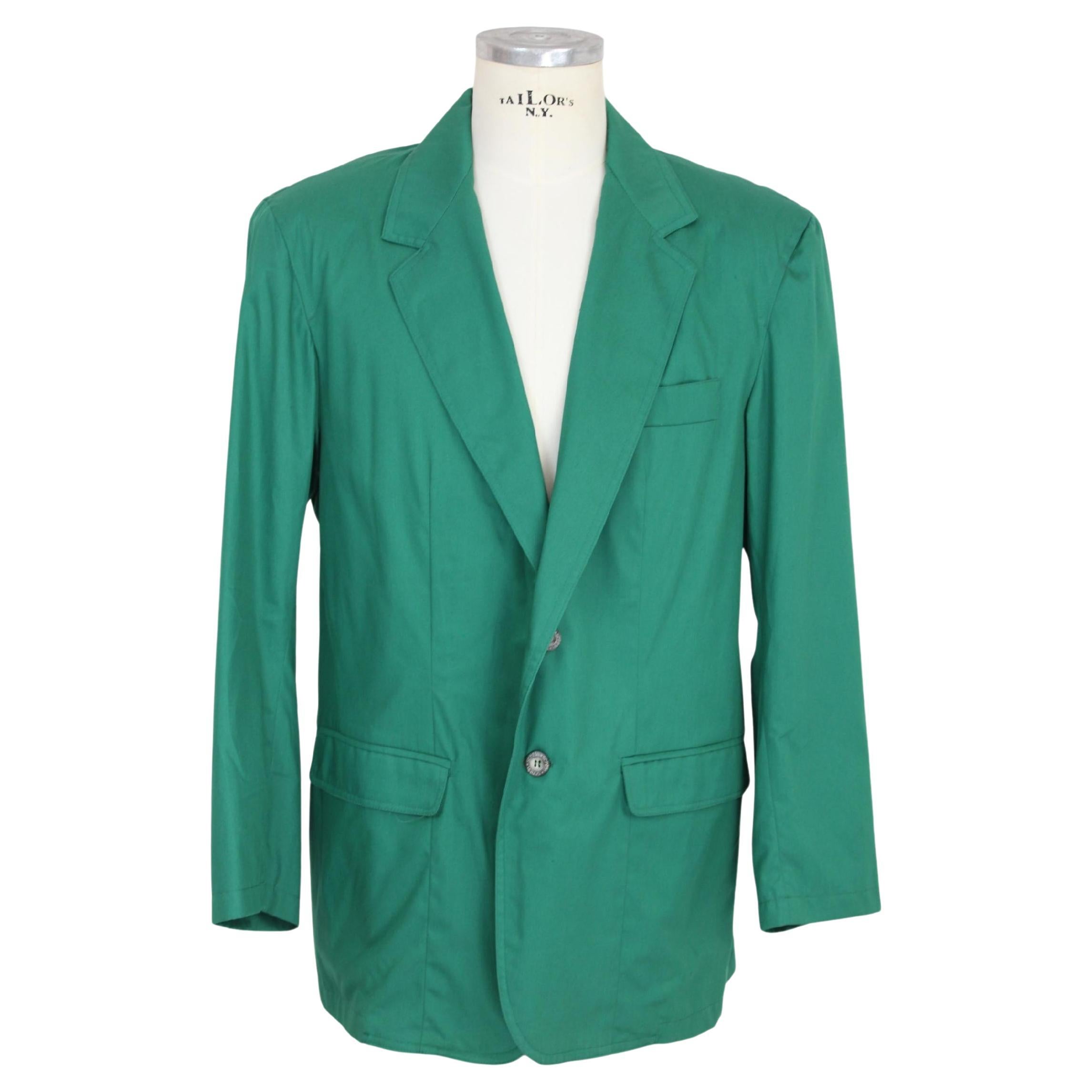 Mila Schon Green Cotton Casual Jacket For Sale