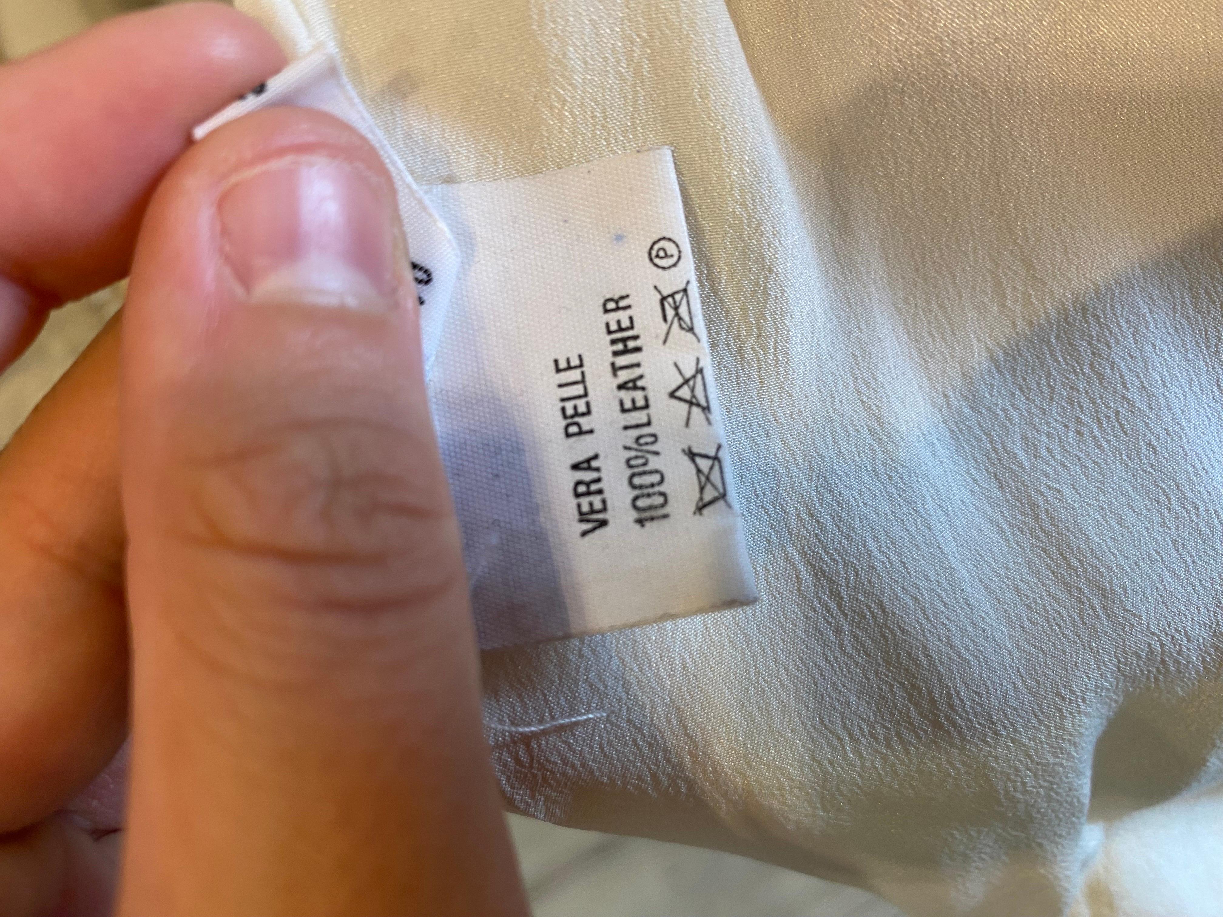 Giacca bomber in pelle bianca Mila Schön in vendita 5