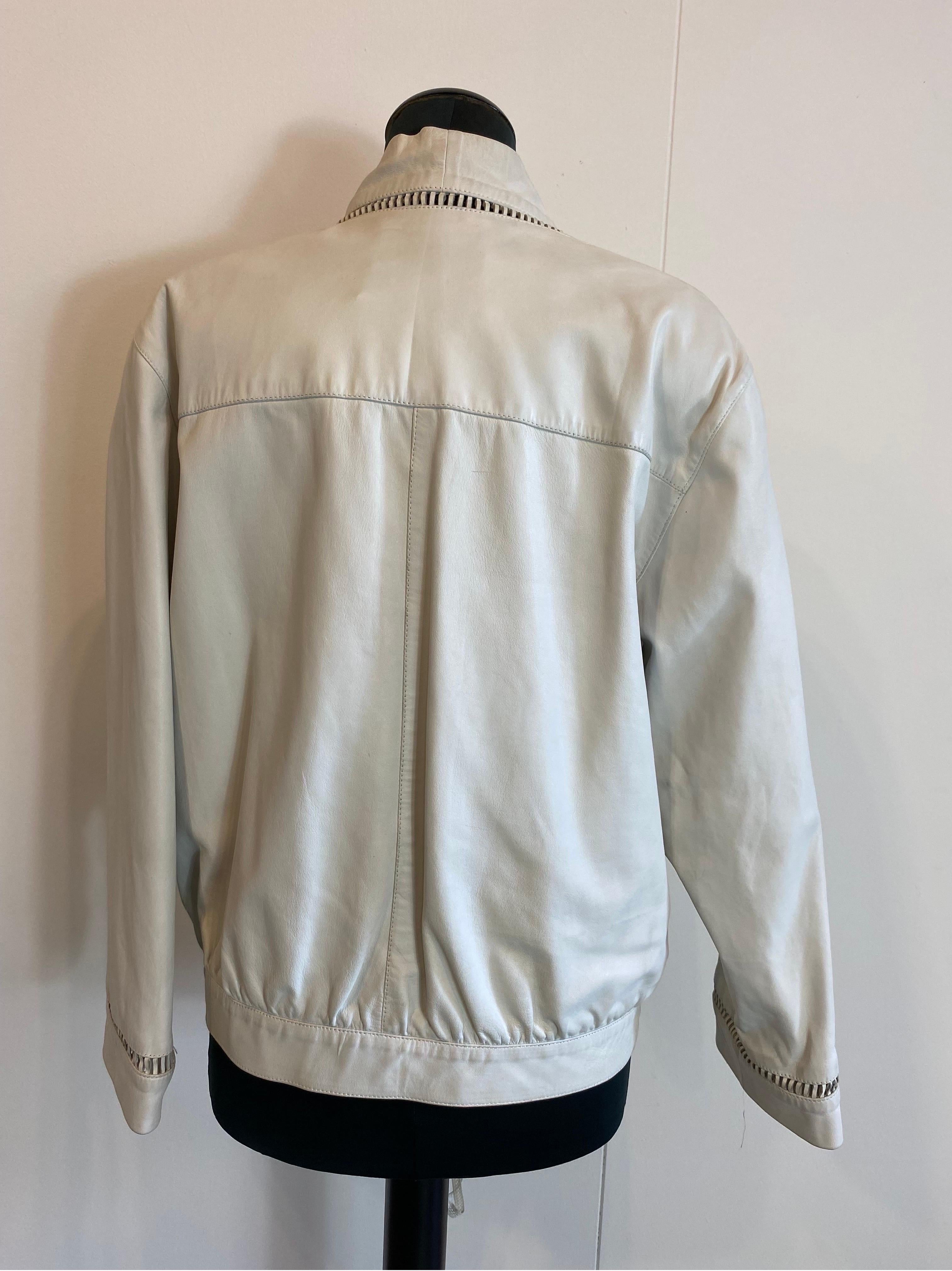 da uomo o donna Giacca bomber in pelle bianca Mila Schön in vendita