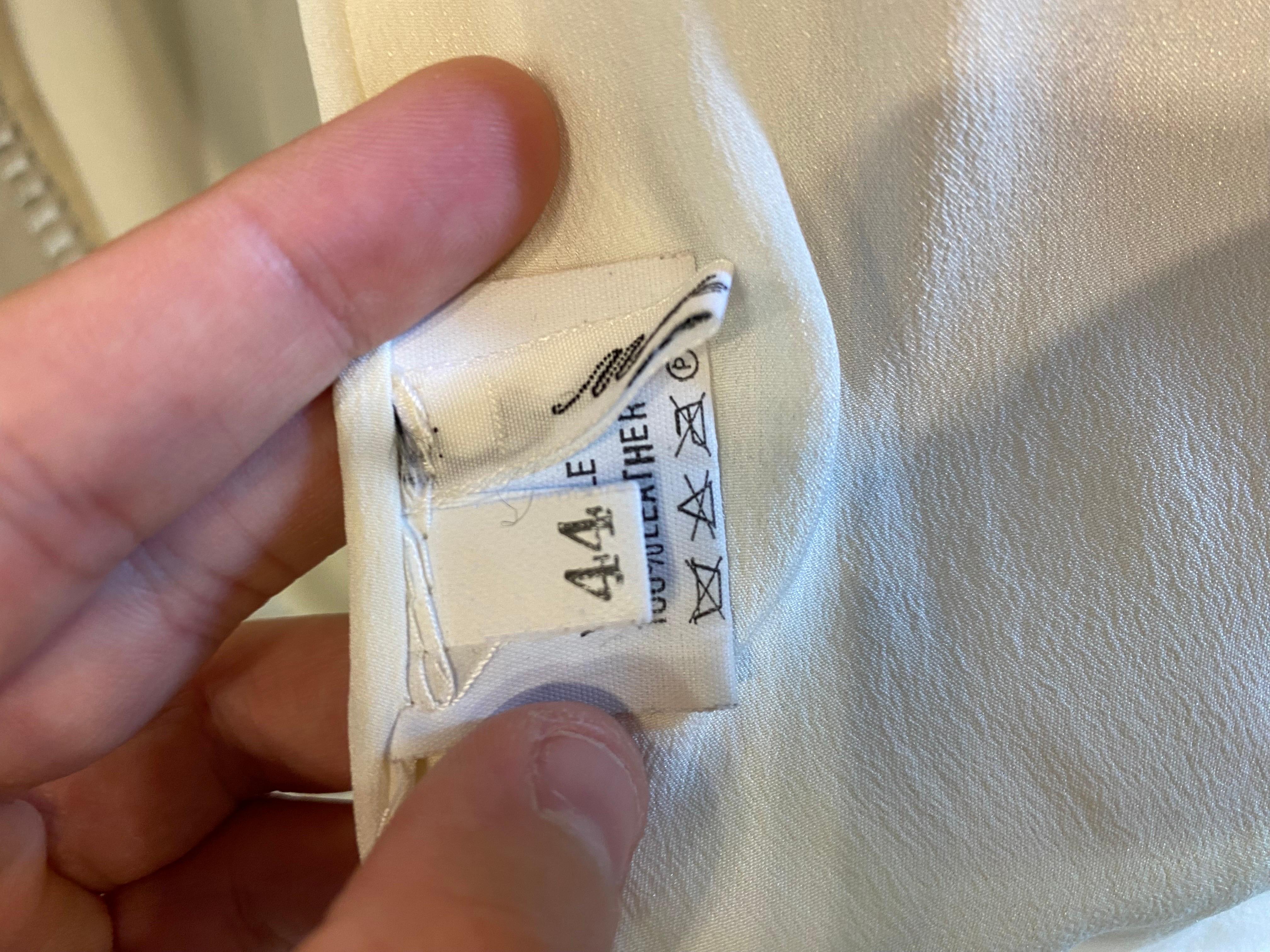 Giacca bomber in pelle bianca Mila Schön in vendita 4