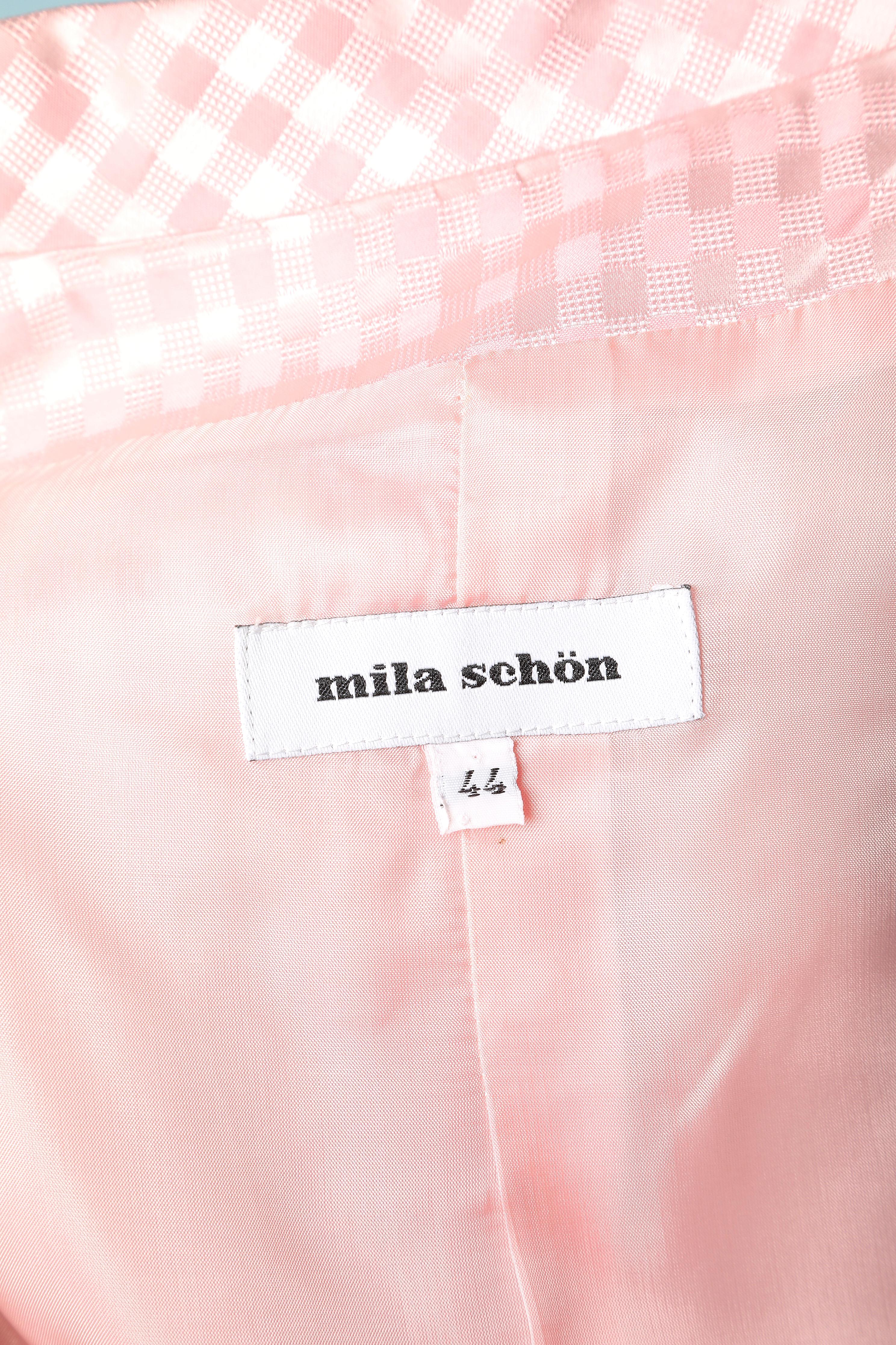 White Mila Schon pink vichy skirt-suit  For Sale