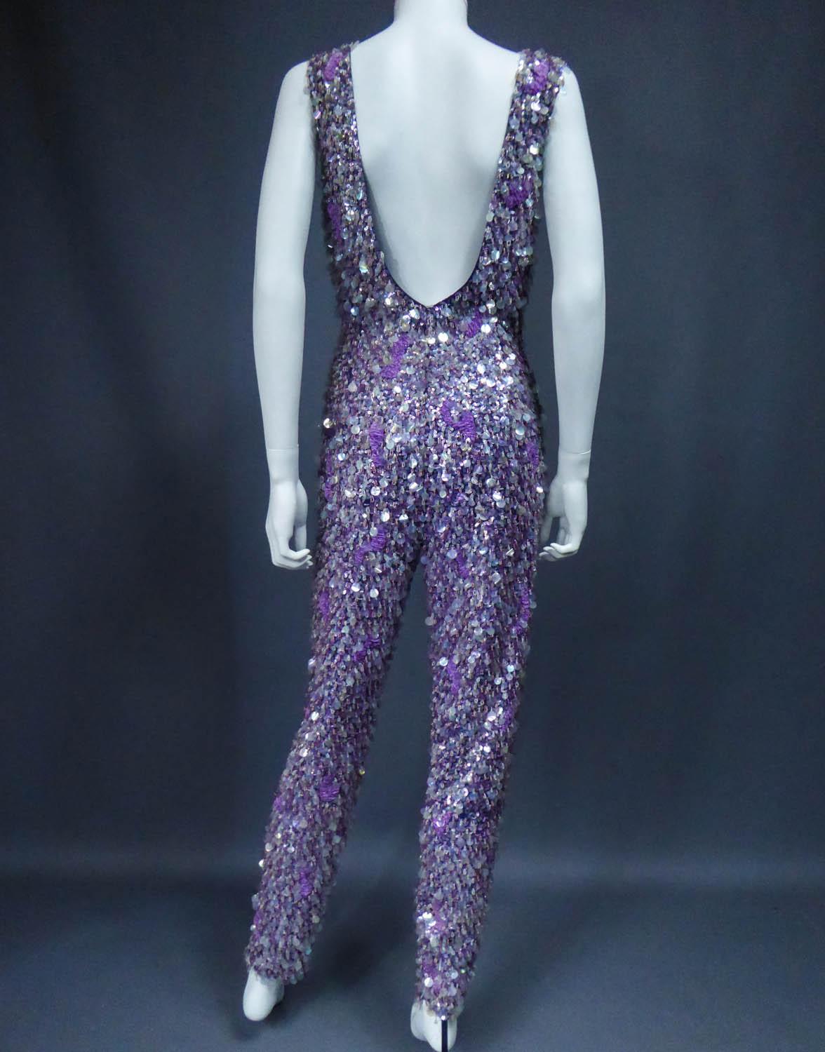 A Mila Schön Couture Sequin Embroidered Trousers Suit Circa 1968 4