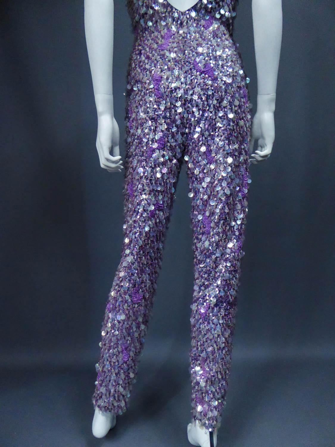 A Mila Schön Couture Sequin Embroidered Trousers Suit Circa 1968 5
