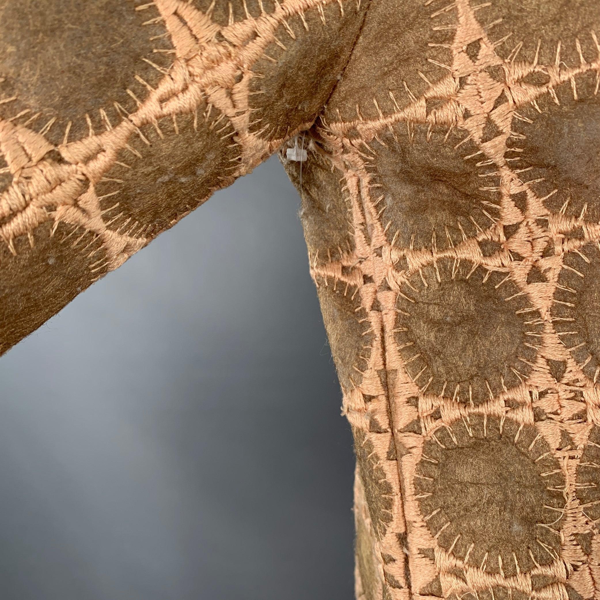 MILA SCHON Talla 6 Beige Tan Poliéster Círculos Abalorios Abrigo en venta 6