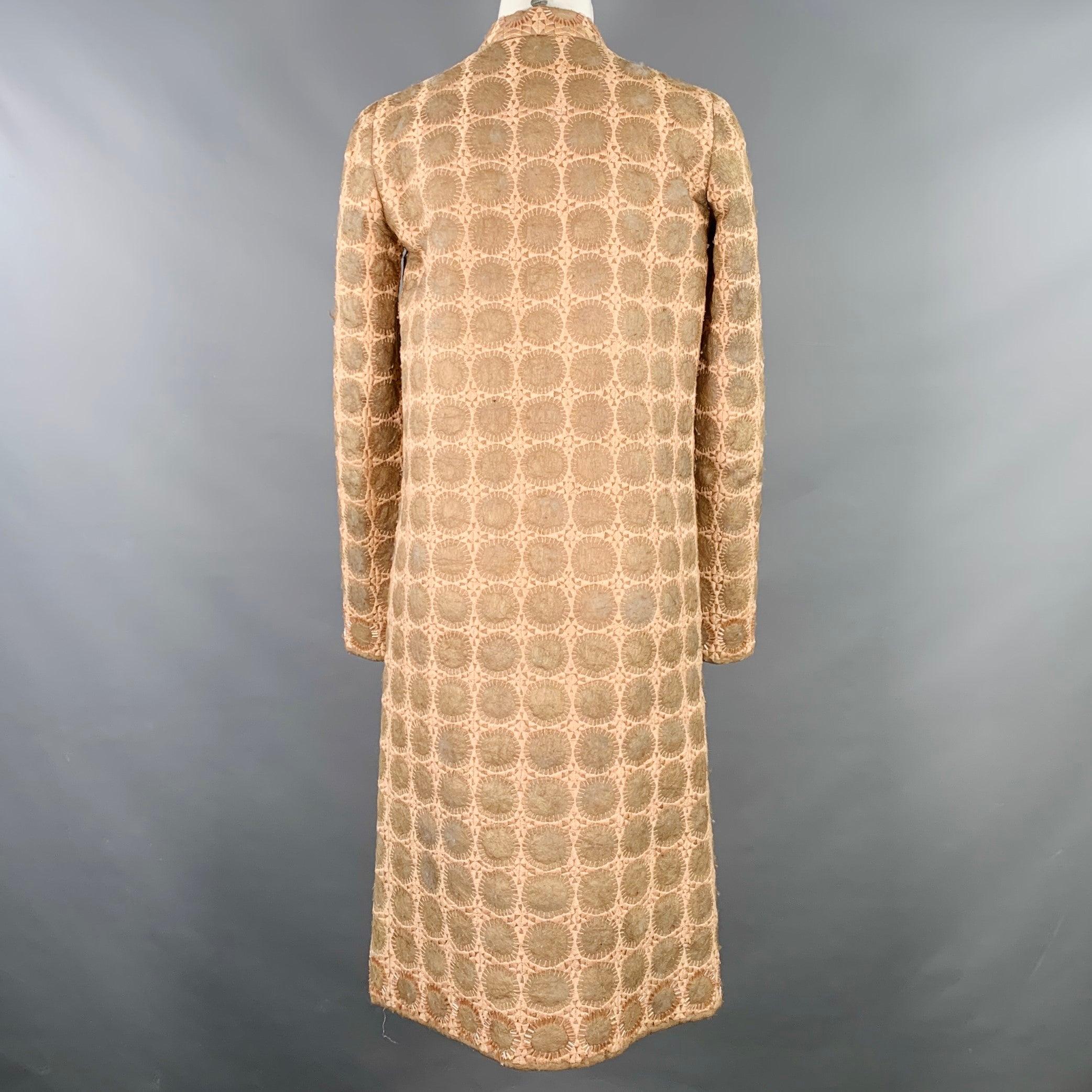 De las mujeres MILA SCHON Talla 6 Beige Tan Poliéster Círculos Abalorios Abrigo en venta