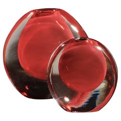 Mila Set of Two Red Vases by Fornace Mian