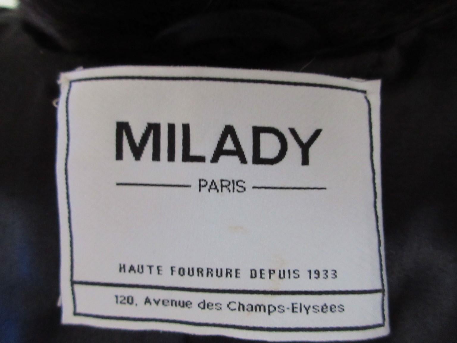 MILADY Paris Brauner Mantel aus geschorenem Nerzpelz  im Angebot 1