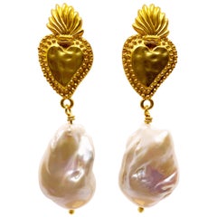 Milagrosa - Boucles d'oreilles en perles larges et flammées