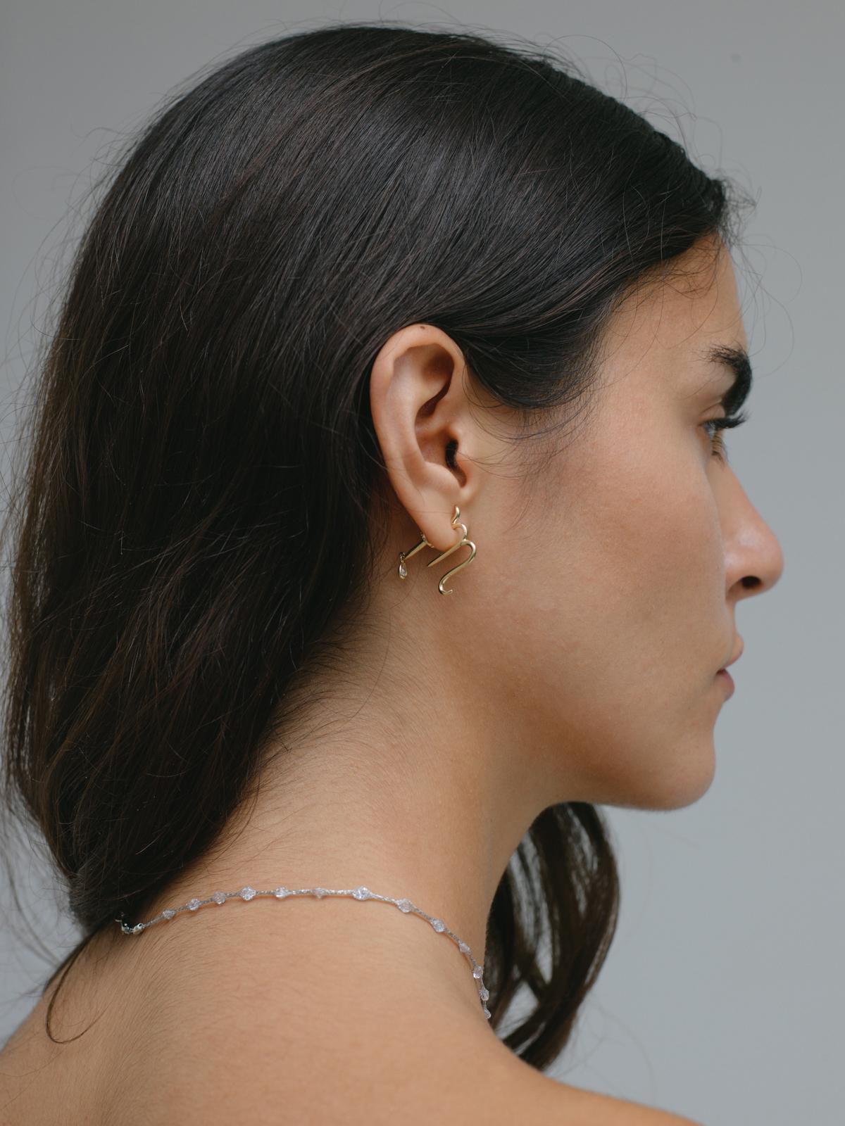 Contemporary Milamore Fine Jewelry 0.09 Carat Diamond 18 Karat Gold Scorpio Earring For Sale