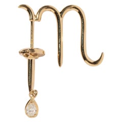 Milamore Fine Jewelry 0.09 Carat Diamond 18 Karat Gold Scorpio Earring
