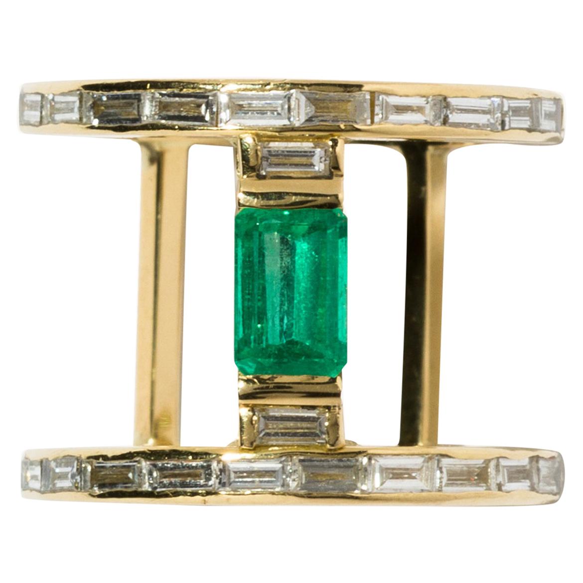 Milamore Fine Jewelry 0.8 Carat Emerald Ring For Sale