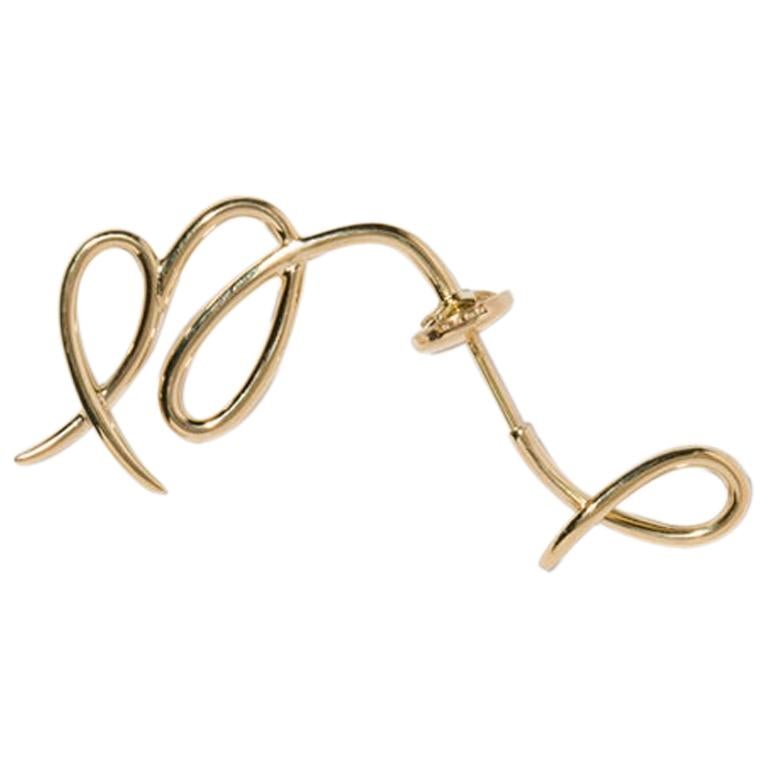 Milamore Fine Jewelry 18 Karat Gold Virgo Earring For Sale