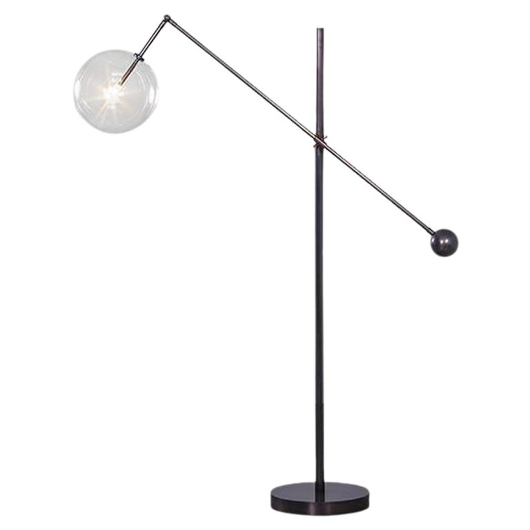 Lámpara de pie Milan 1 brazo Gunmetal negro by Schwung