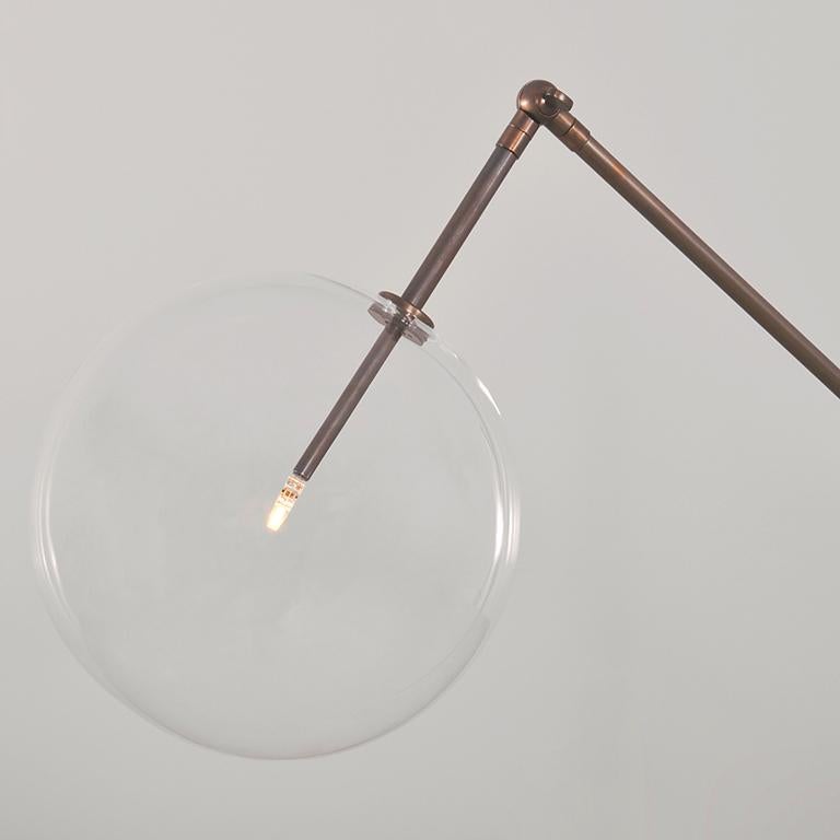 Polish Milan 1 Arm Brass Floor Lamp by Schwung For Sale