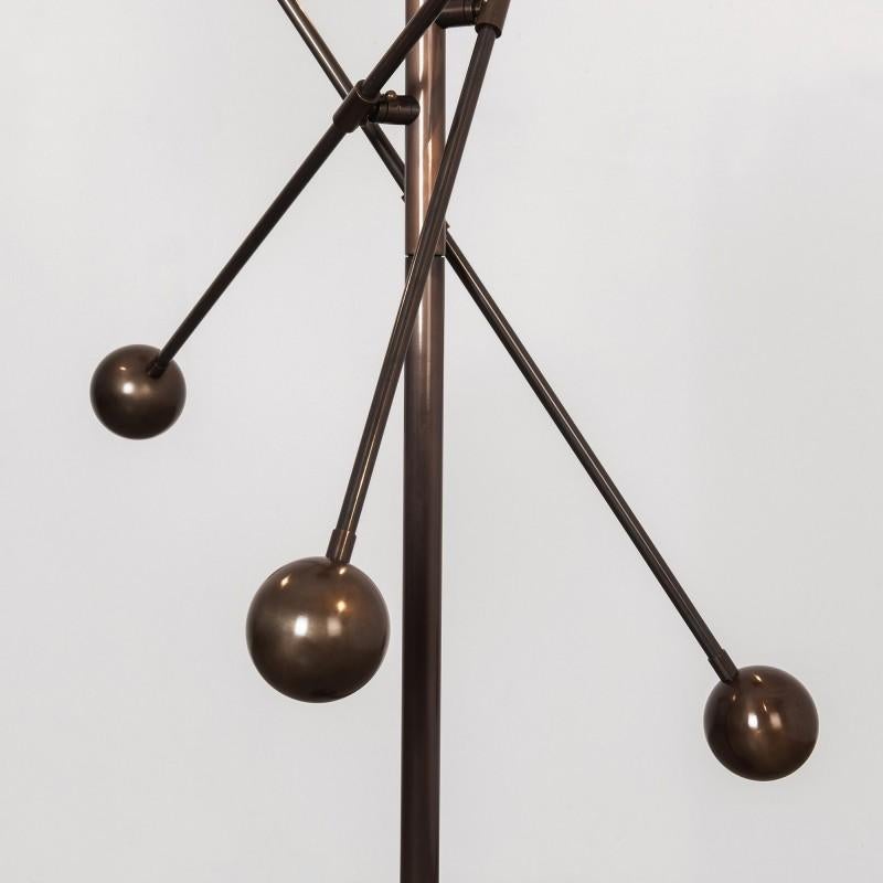 Milan 3 Arms Black Gunmetal Floor Lamp by Schwung In New Condition For Sale In Geneve, CH