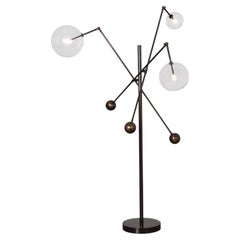 Milan 3 Arms Black Gunmetal Floor Lamp by Schwung