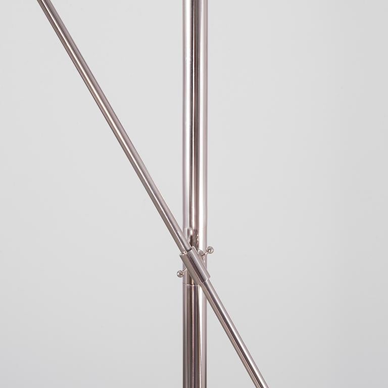 Contemporary Milan 3 Arms Polished Nickel Floor Lamp by Schwung For Sale