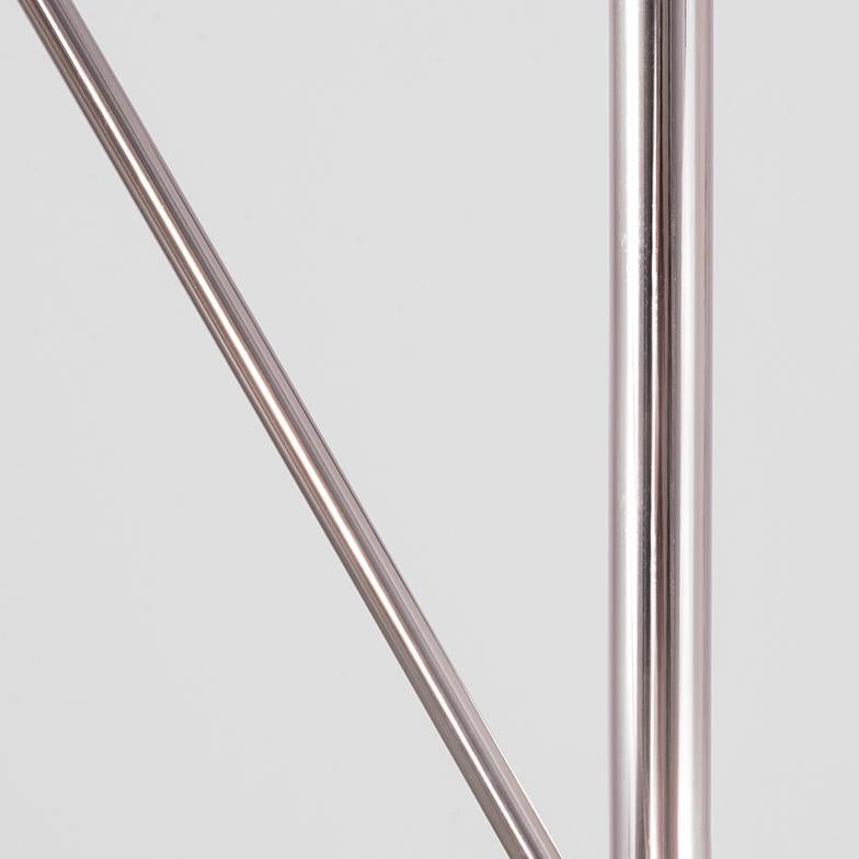 Metal Milan 3 Arms Polished Nickel Floor Lamp by Schwung For Sale