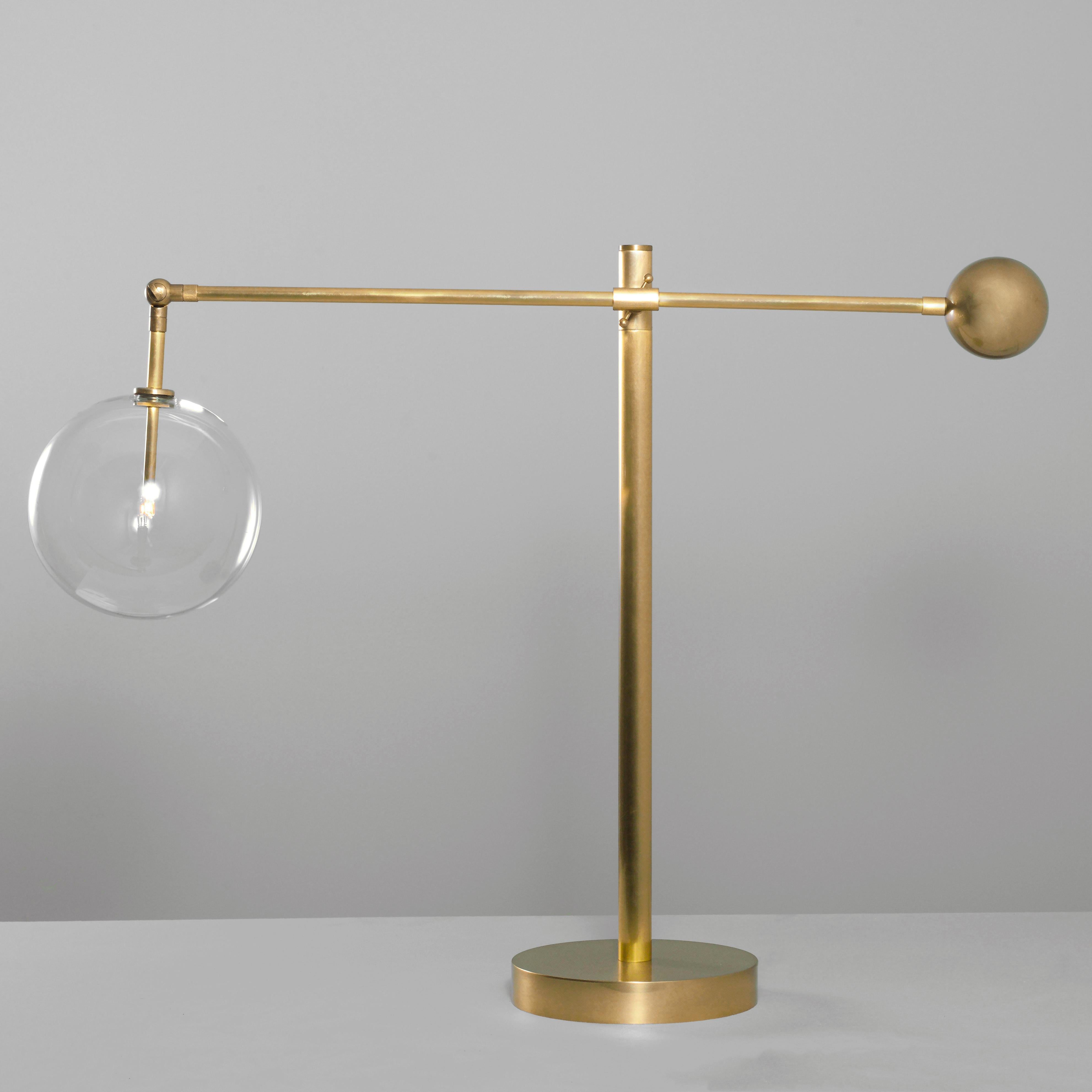 Modern Milan Brass Table Lamp by Schwung For Sale