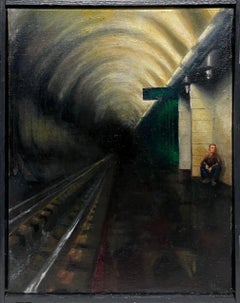 Un
avvincente scena della metropolitana di Chicago del dopoguerra realizzata dal realista urbano, l
artista Milan Kouba