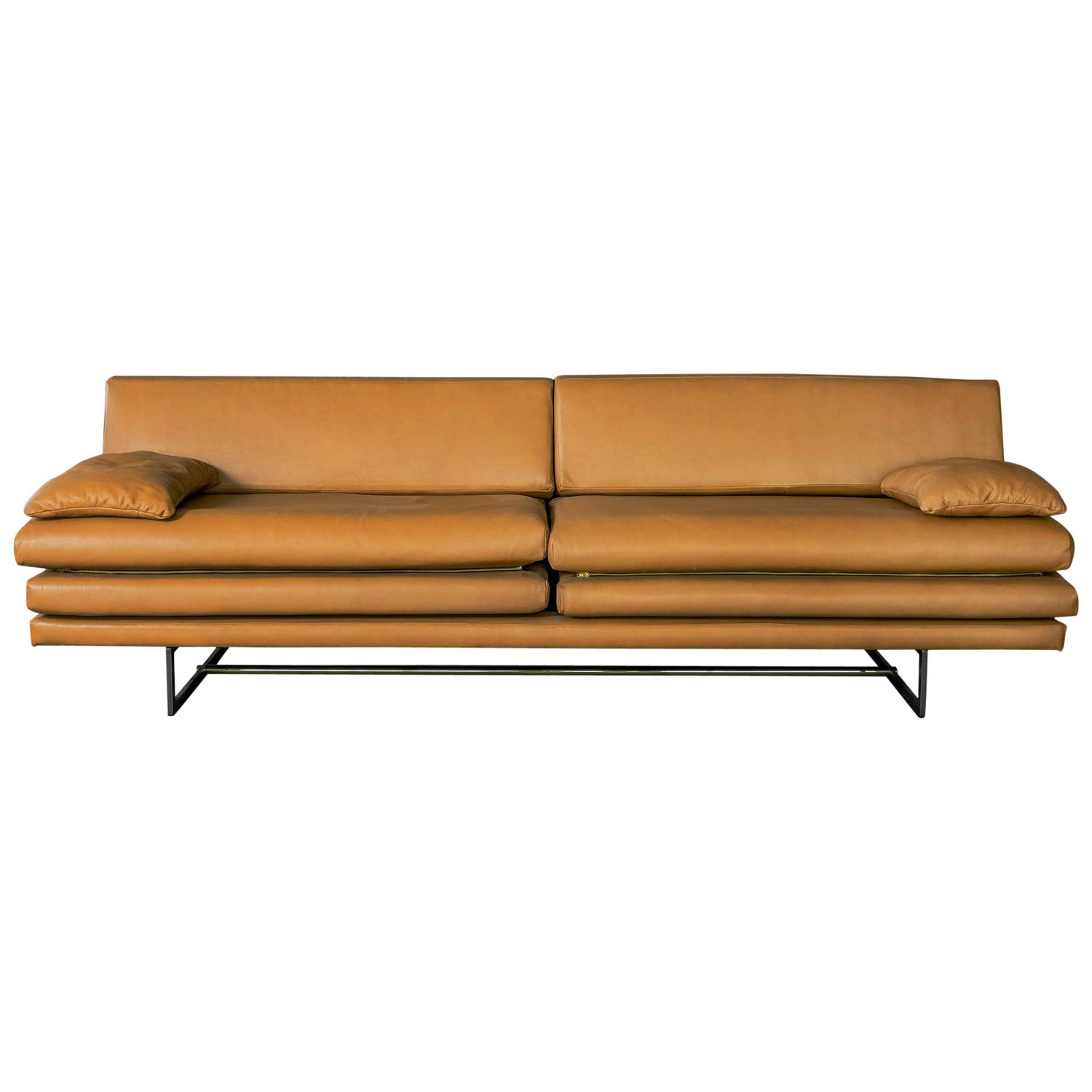 Milan Orange Leather Sofa by ATRA For Sale at 1stDibs