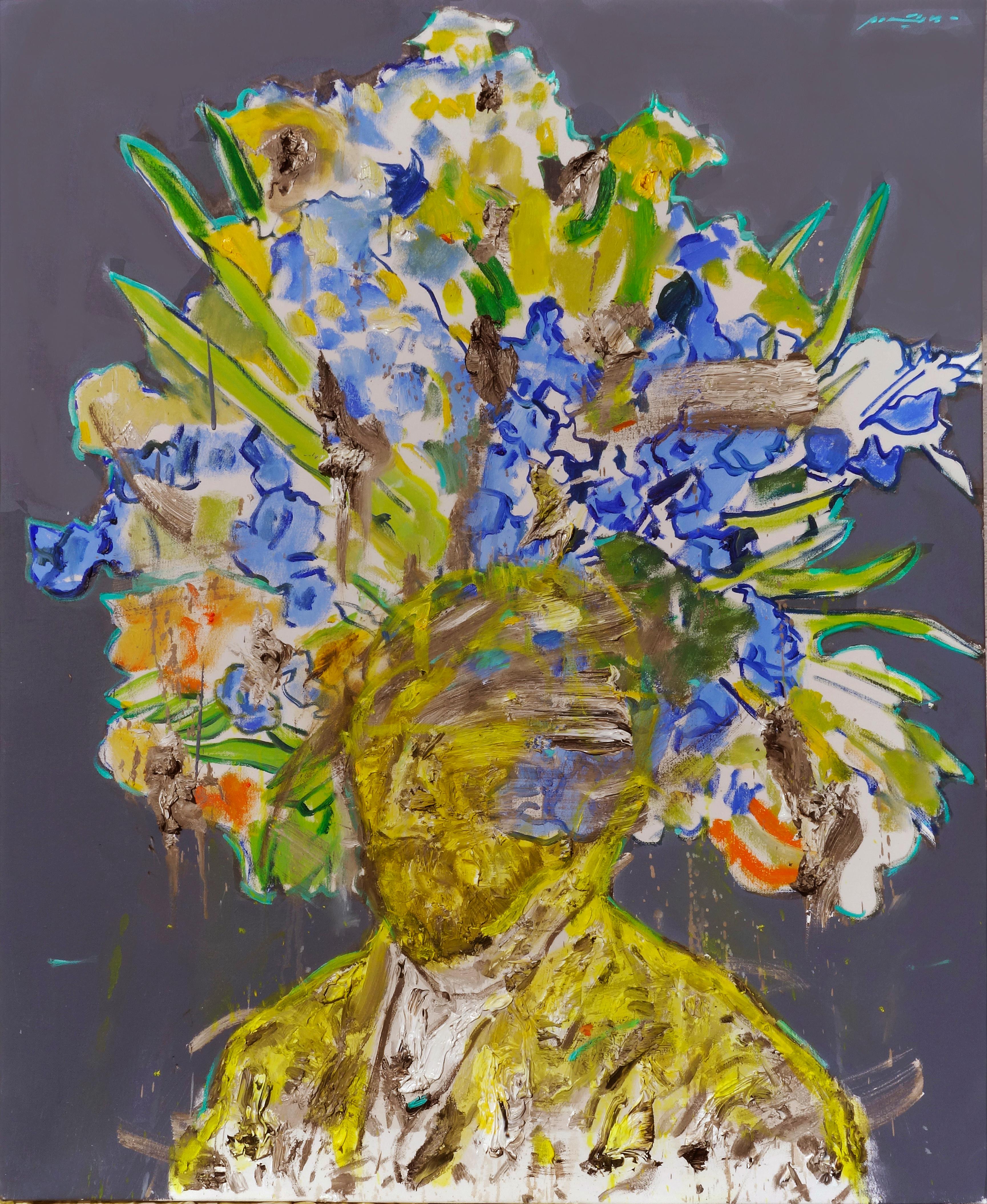 Milan Markovich Portrait Painting - Brainstorm - contemporary oil on canvas portrait of artist Vincent Van Gogh