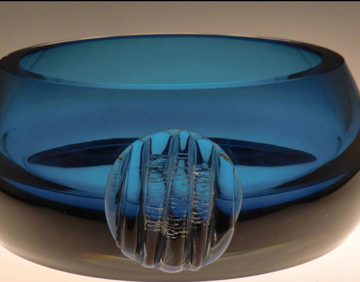 Milan Metelak: Mid-Century Modern, Midnight Blue Crystal Bowl, Harrachov, 1960 2