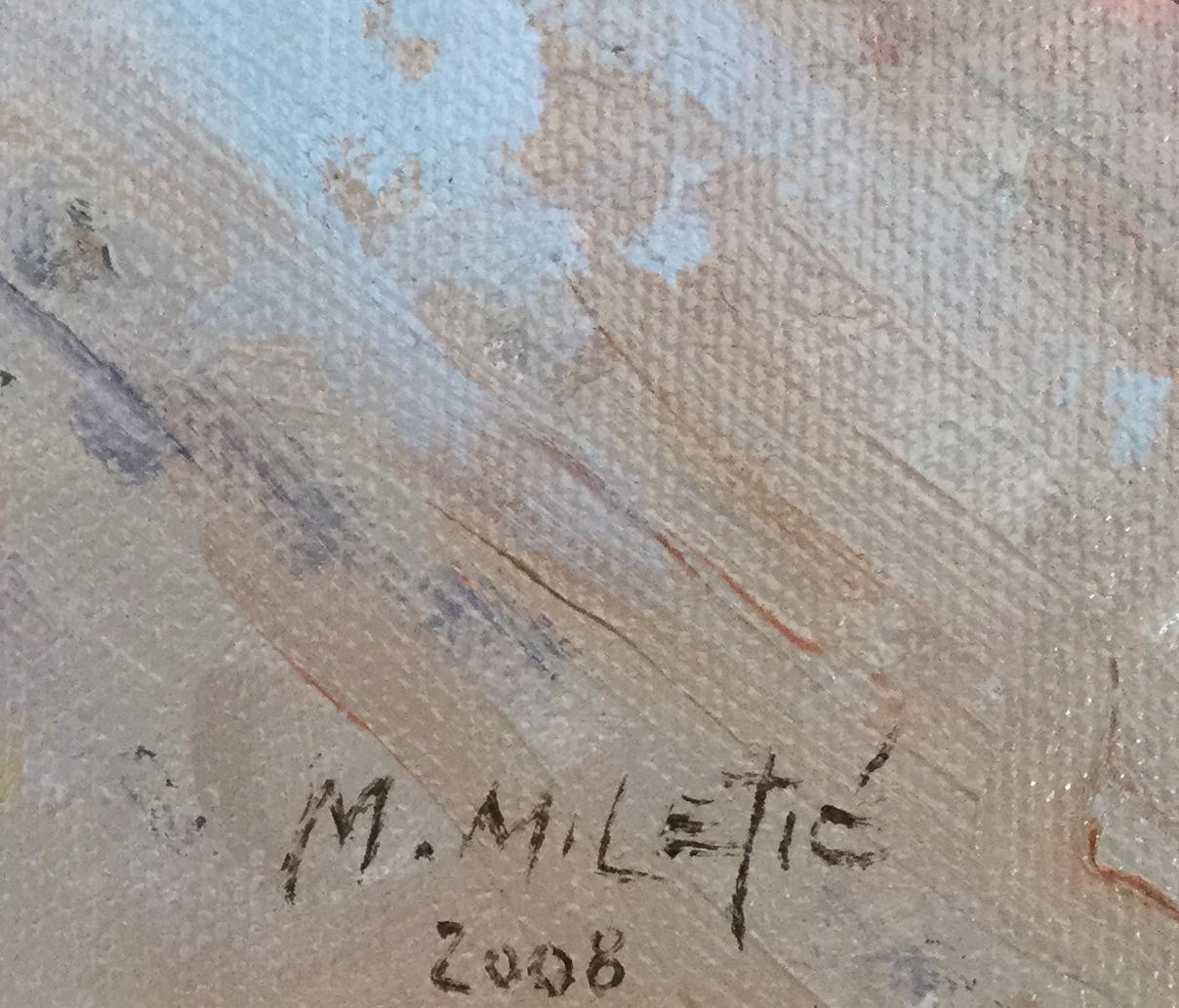 Milan Miletic, serbischer Künstler, geboren 1950.

Pont Neuf, Paris Öl auf Leinwand, signiert unten rechts und datiert 2008. In dekorativem Goldrahmen.

Der in Jugoslawien geborene Künstler Milan Miletic machte seinen Master-Abschluss in Kunst